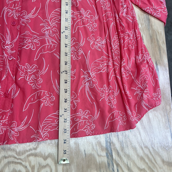 Woman Within Floral Button Down Blouse Top Size 5X Blue Lightweight Flowy Office - Picture 10 of 11